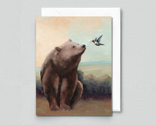 Load image into Gallery viewer, Bear w/ Hummingbird - Blank Notecard