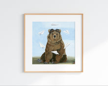Load image into Gallery viewer, Bear w/ Paper Airplanes - Art Print