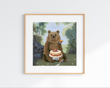 Load image into Gallery viewer, Bear w/ Victoria Sandwich Cake - Art Print