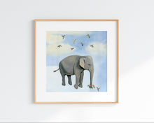 Load image into Gallery viewer, Elephant and Hummingbirds - Art Print