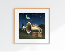 Load image into Gallery viewer, Phonograph and Sleeping Squirrel - Art Print