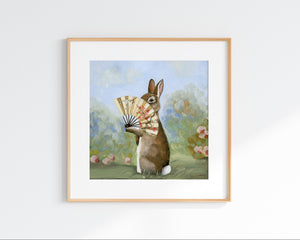 Rabbit w/ Fan - Art Print
