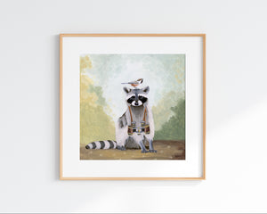 Raccoon Birding - Art Print