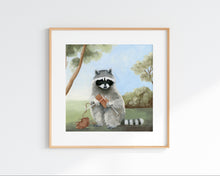 Load image into Gallery viewer, Raccoon Knitting - Art Print