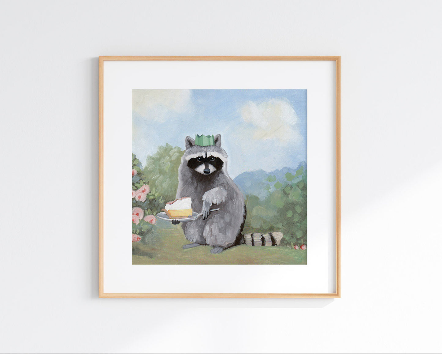 Raccoon w/ Lemon Meringue Pie - Art Print