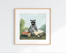 Load image into Gallery viewer, NEW! Raccoon w/ Tea and Books - Art Print