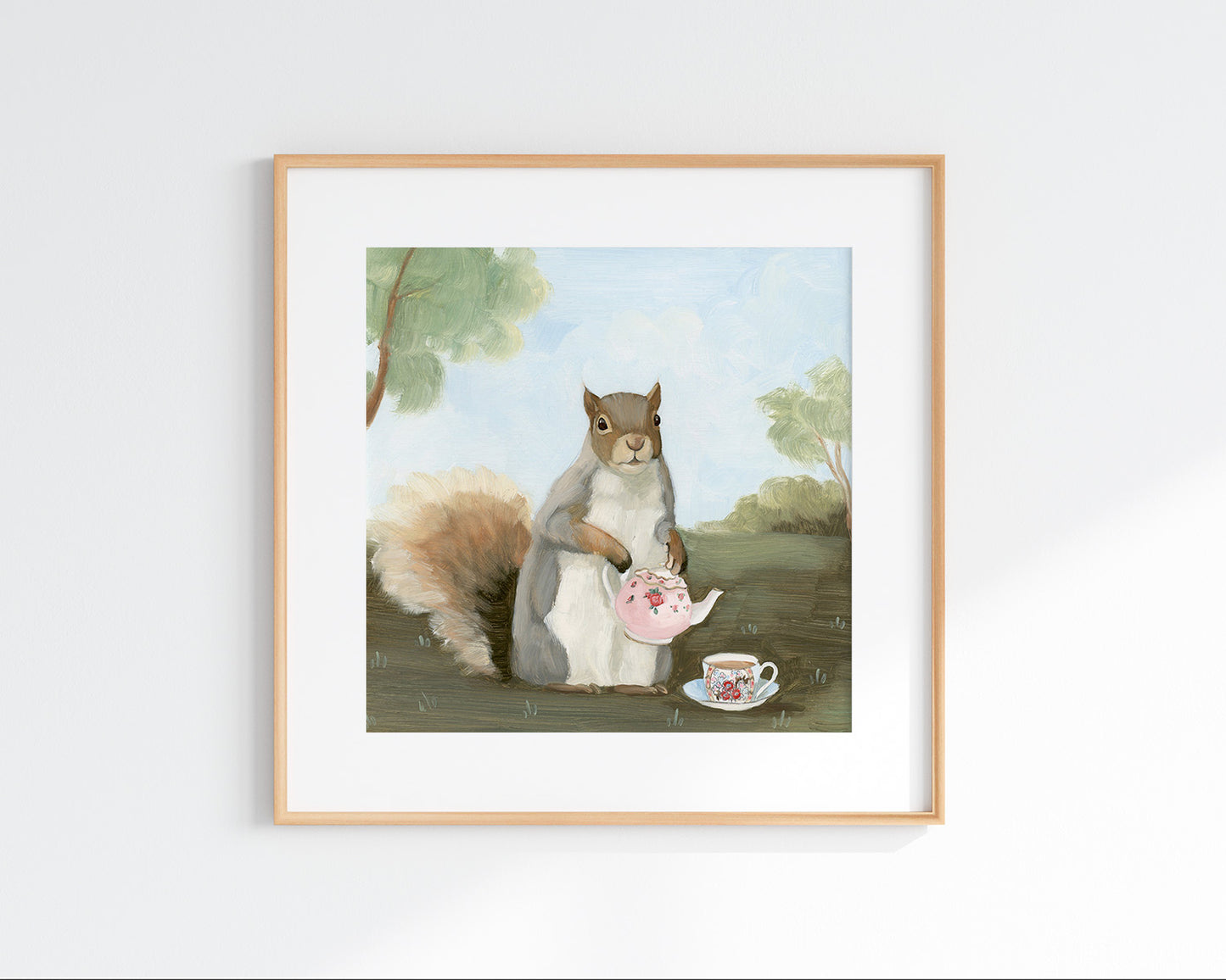 Squirrel Afternoon Tea Art Print (8x8)