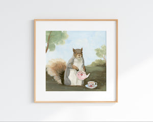 NEW! Squirrel Afternoon Tea - Art Print