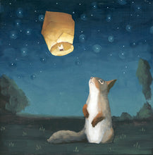 Load image into Gallery viewer, Squirrel and Wish Lantern - Art Print